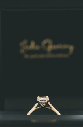 Radiant Cut Diamond Engagement Ring with a Hidden Halo - Boutee