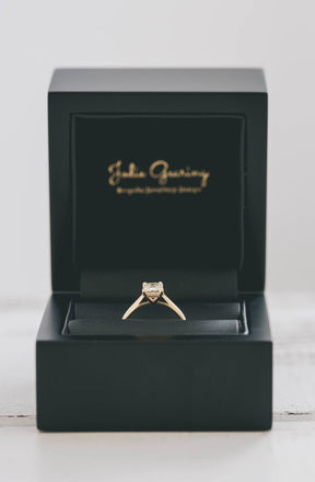 Radiant Cut Diamond Engagement Ring with a Hidden Halo - Boutee