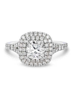 Diamond Double Halo Engagement Ring - Boutee