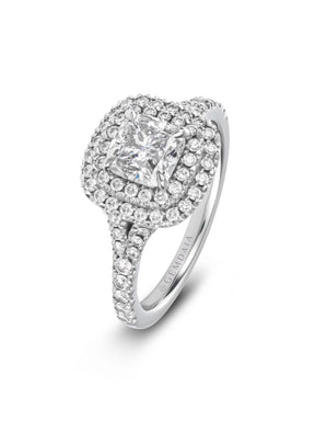 Diamond Double Halo Engagement Ring - Boutee