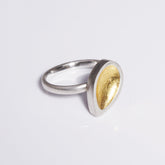 sterling silver sand cast ring with 24k gold keum boo