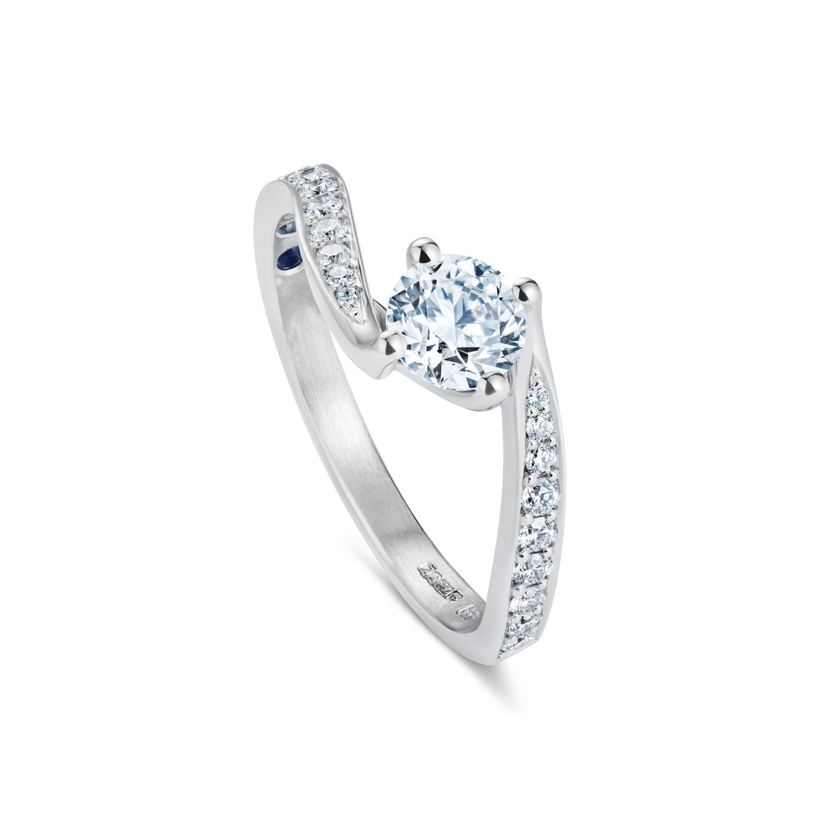 Diamond Twist Ring in White Gold - Boutee