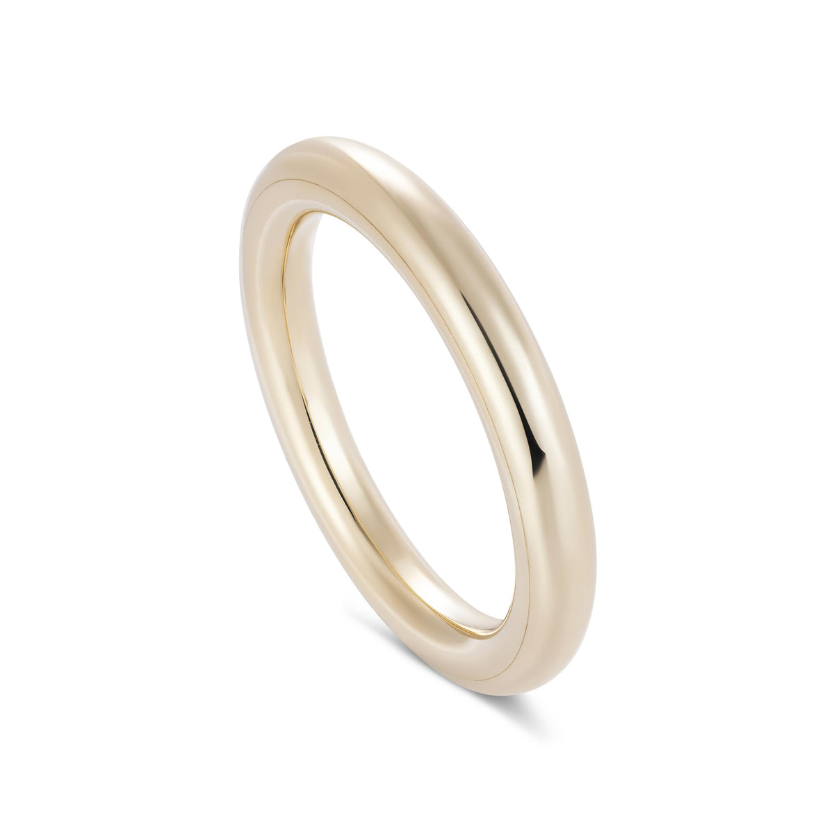 Round Wire Yellow Gold Wedding Band - Boutee