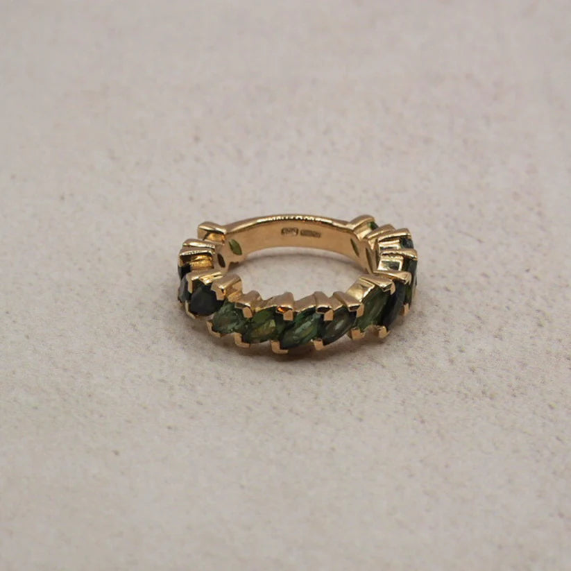 Tourmaline Eternity 9ct Gold Ring - Boutee