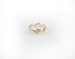 Wave Style Pear Diamond Ring - Boutee