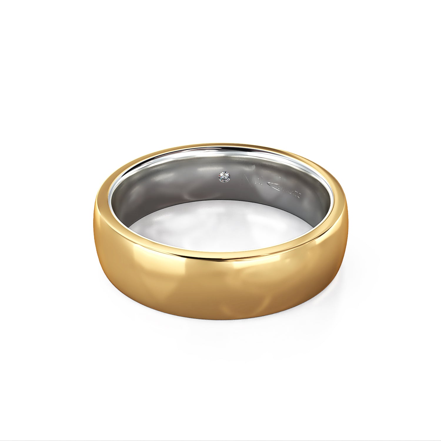 Two Tone Court Wedding Band - Boutee