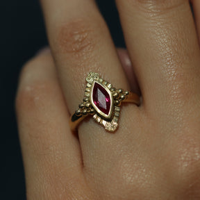 Marquise Ruby Engagement Ring - Boutee