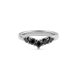 Black Diamond Wishbone Ring - Boutee