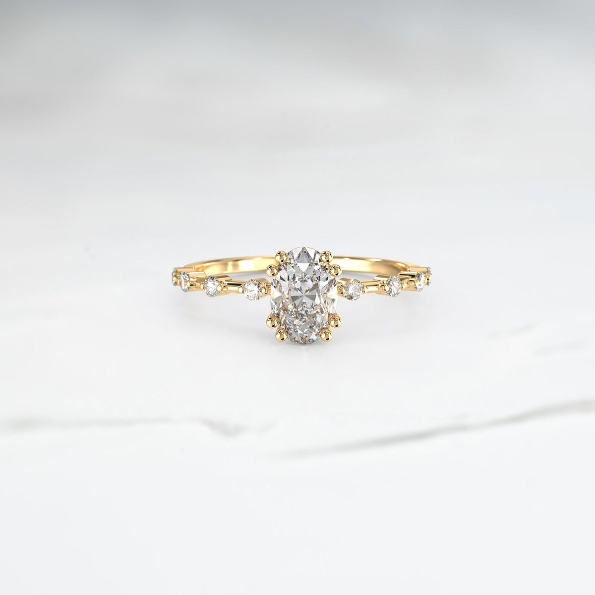 Diamond Aurora Ice Ring - Lelya - bespoke engagement and wedding rings made in Scotland, UK