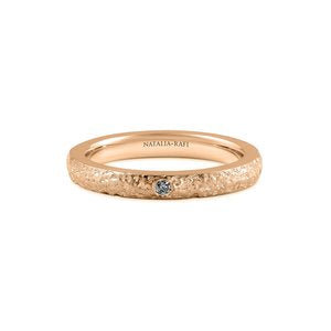 Bondi - 3mm Textured Wedding Ring with a Diamond