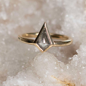 Salt and Pepper Diamond Kite Ring - Boutee
