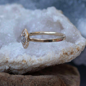 Salt and Pepper Diamond Halo Ring - Boutee