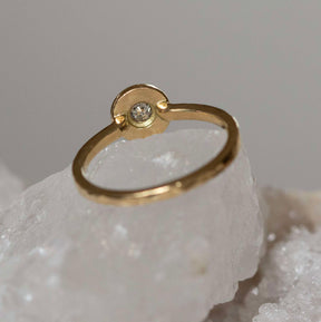 Salt and Pepper Round Halo Ring - Boutee