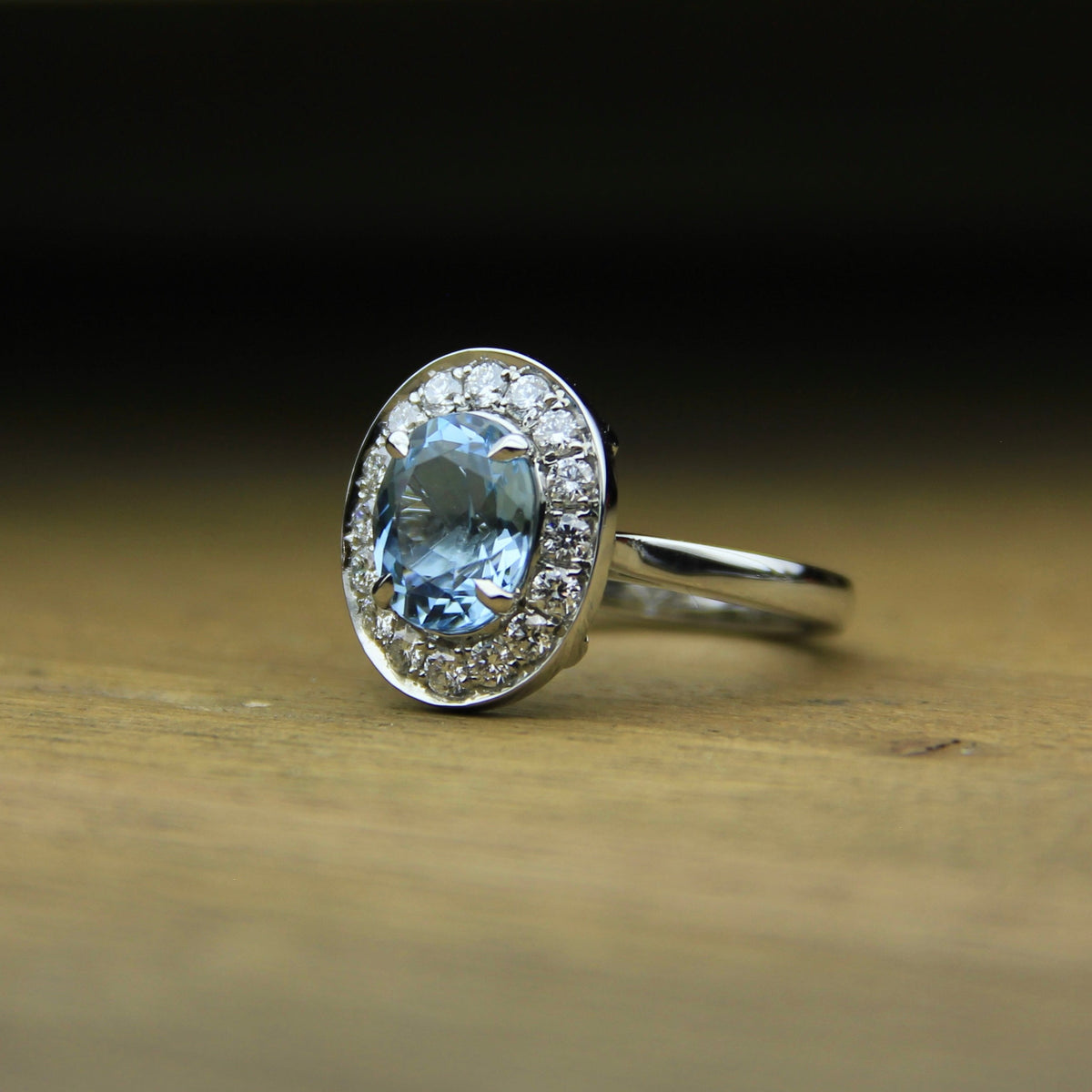 Aquamarine & Diamond Modern Cluster - Boutee