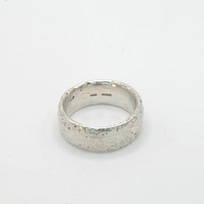 Uniquely Textured Broad Sandcast Ring - Boutee