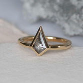 Salt and Pepper Diamond Kite Ring - Boutee