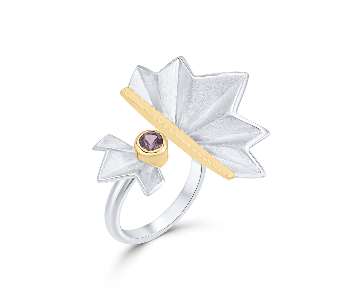 Impact Silver, 9ct Gold and Spinel Ring - Boutee
