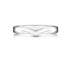 Ladies Shaped Wedding Ring in Platinum