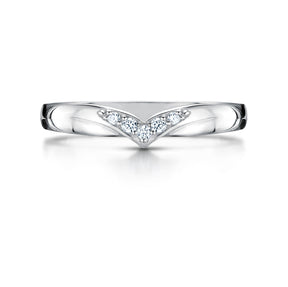 Diamond Set Shaped Wedding ring in Platinum 