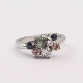 Multi Stone Sapphire Cluster Ring - Boutee