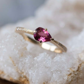 Pink Tourmaline Ring, Landscape Pear - Boutee