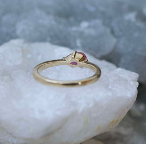 Pink Tourmaline Ring, Landscape Pear - Boutee
