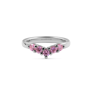 Pink Sapphire Wishbone Ring - Boutee