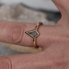 Salt and Pepper Diamond Kite Ring - Boutee