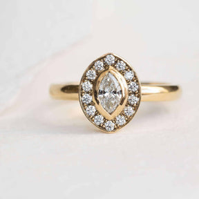 Marquise Diamond Halo Ring - Boutee