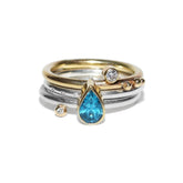 Selene Swiss Blue Topaz and Moissanite Ring - Ocean CollectionRingsBooblinka Jewellery