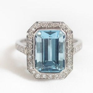 Aquamarine & Diamond Ring - Boutee