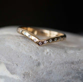 Diamond Wishbone Ring - Gentle Curve - Boutee