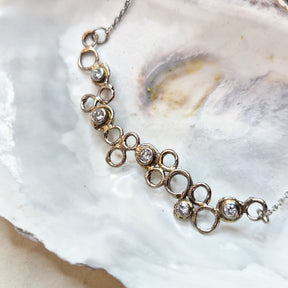 Molten Links Bubble Necklace | 18ct White Gold - Boutee