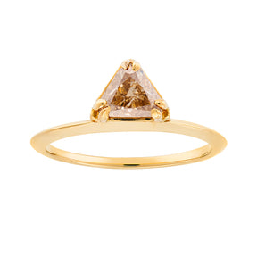 Petra Ring with Trillion Cut Champagne Diamond - Boutee