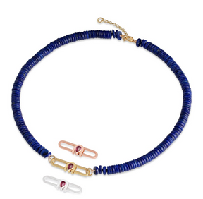 Poize Lock Lapis Lazuli Necklace - Boutee