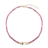 Poize Lock Pink Tourmaline Necklace - Boutee