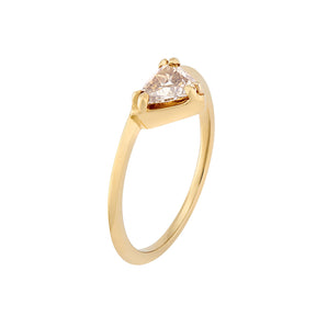 Petra Ring with Trillion Cut Champagne Diamond - Boutee