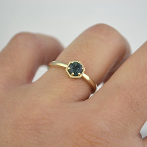 Ophira - Blue Green Sapphire Engagement Ring - Boutee