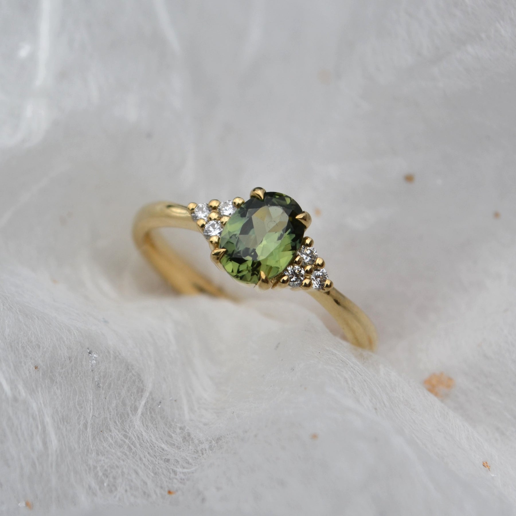 Rosalia 1ct - Blue Green Sapphire Engagement Ring - Boutee