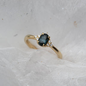 Rosalia 0.5ct - Blue Green Sapphire Engagement Ring - Boutee