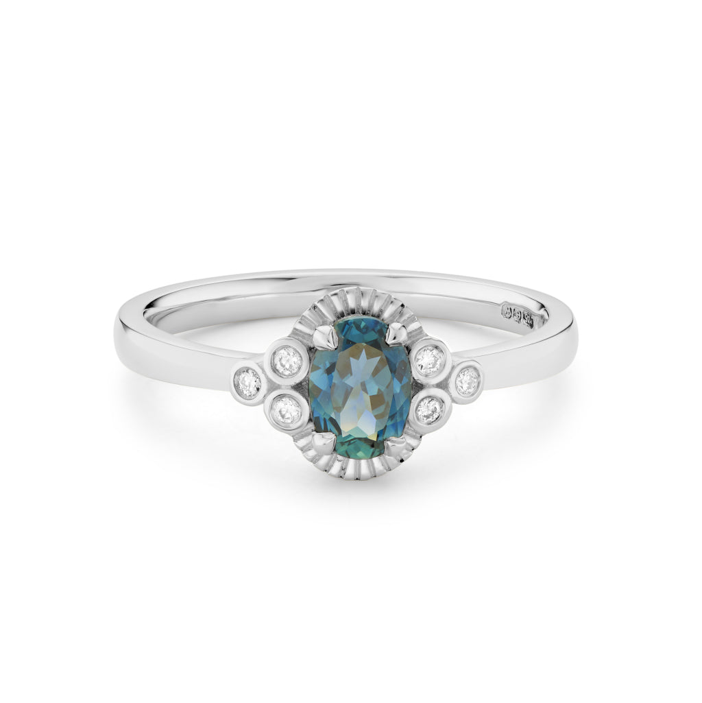 Ida - Blue Green Sapphire Engagement Ring