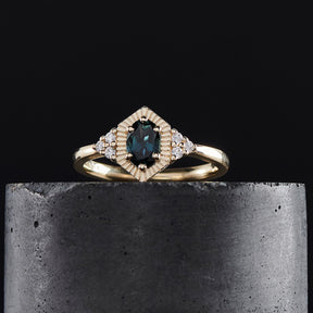 Zia - Blue Green Sapphire Engagement Ring - Boutee