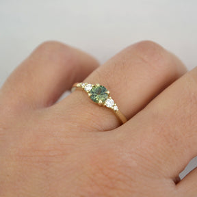 Ayla 0.5ct - Blue Green Sapphire Engagement Ring - Boutee