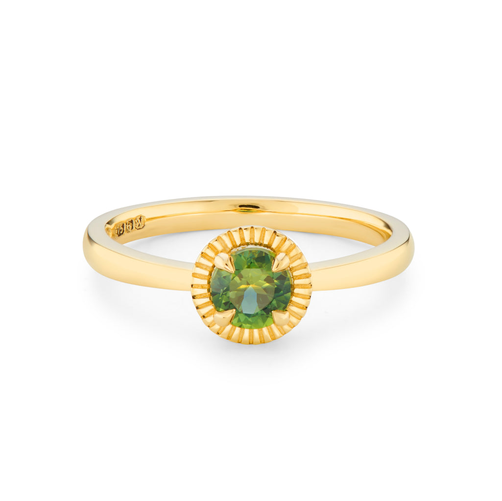 Luz - Blue Green Sapphire Engagement Ring