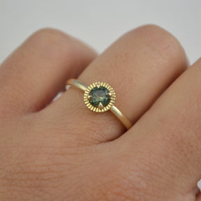 Luz - Blue Green Sapphire Engagement Ring - Boutee