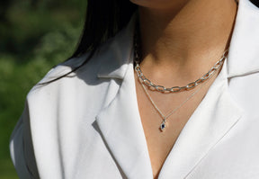 Silver Iris Charm Necklace - Boutee