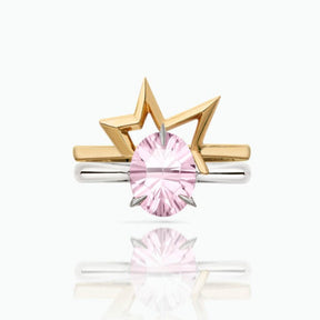 Bombette Morganite Ring & Titanium Salute Ring - Boutee