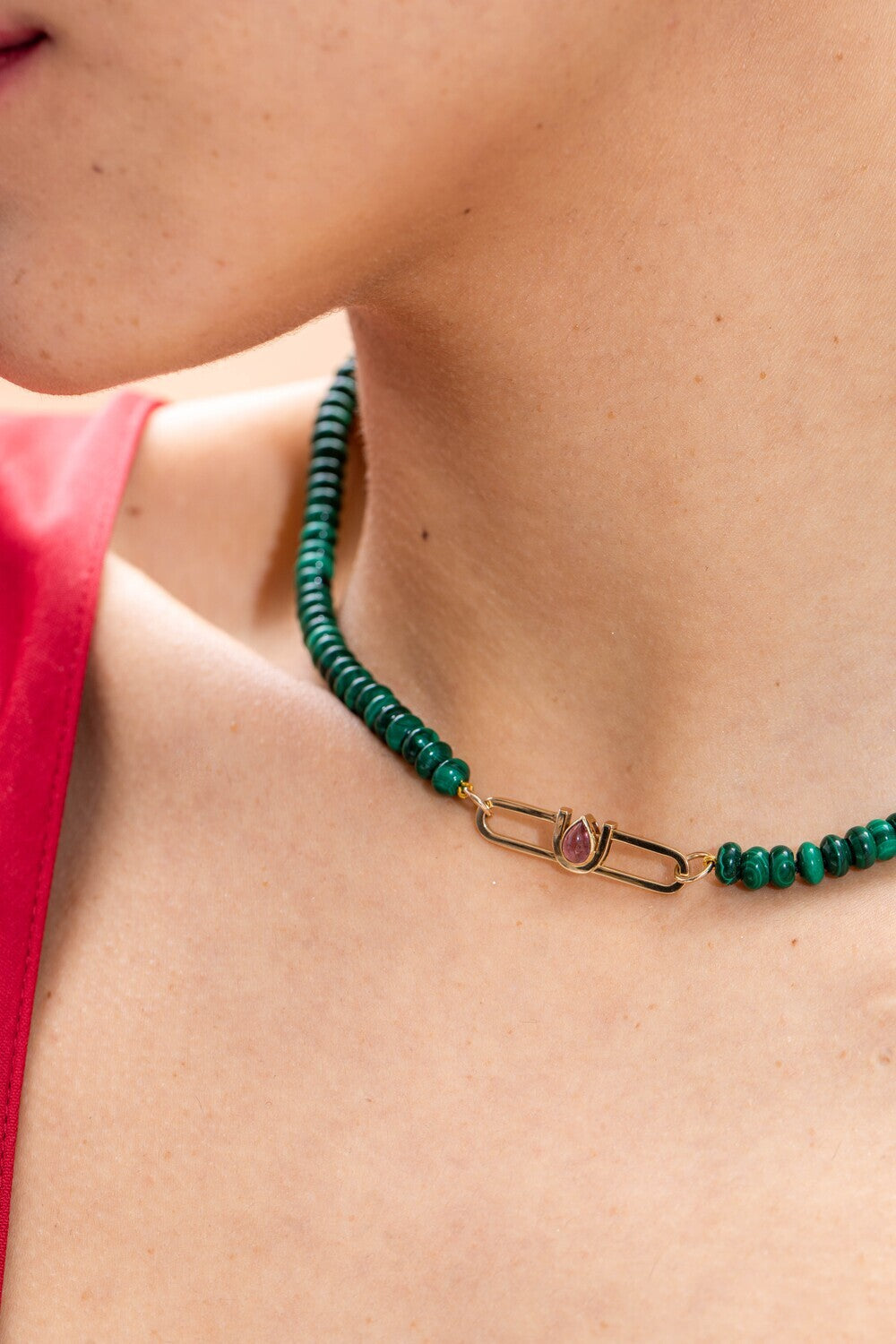 Poize Lock Malachite Necklace - Boutee