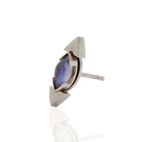 Gemstone studs & EDGES earring jacket set - Boutee