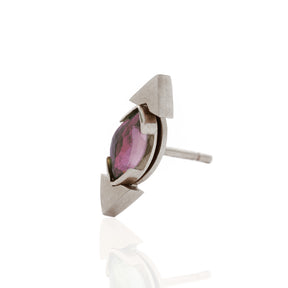 Gemstone studs & EDGES earring jacket set - Boutee